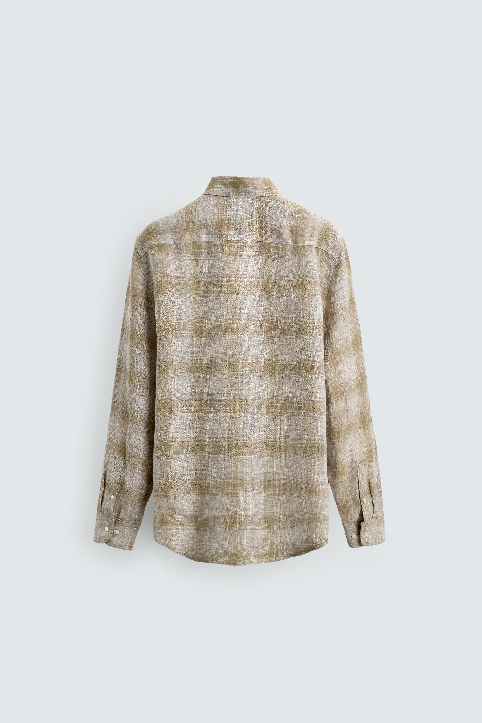 PLAID LINEN BLEND SHIRT